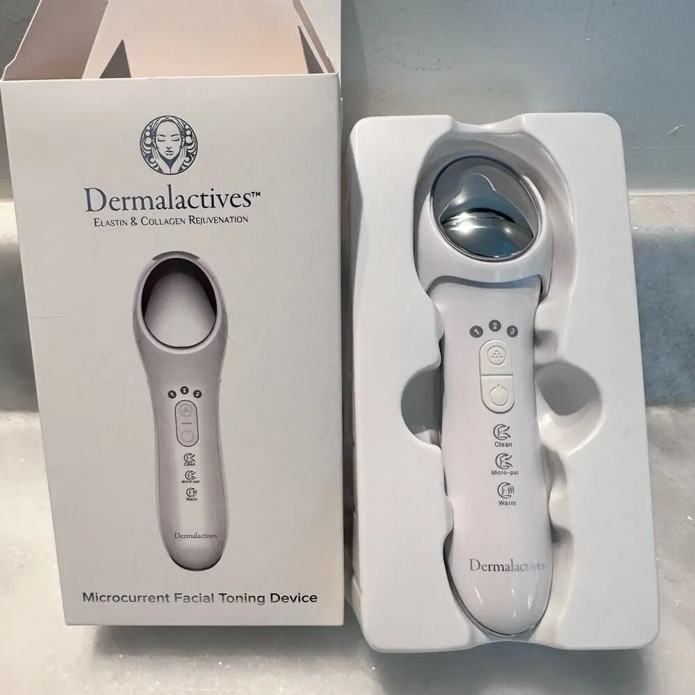 NWT Dermalactives Microcurrent Facial Toning Massager Device White